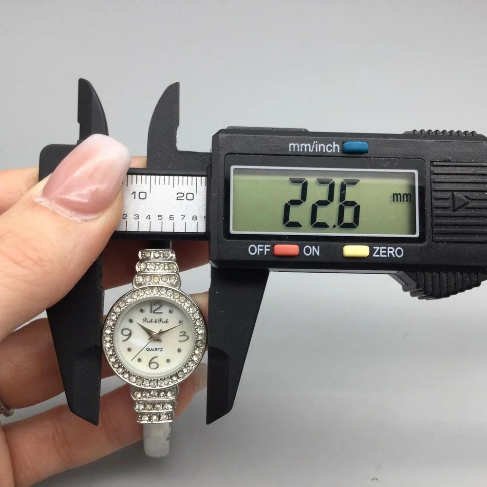 Peck & Peck Womens Watch 23mm White Dial Silver Tone Crystal Bangle New Battery